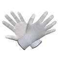 Polyester / Nylon Handschuhe mit weißem PU beschichtet